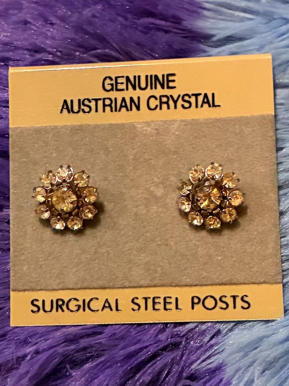 Vintage Stud Austrian Crystal Earrings